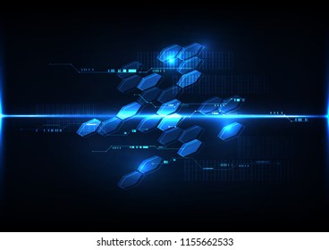 Abstract digital technology operational system hexagonal cyber background vector design