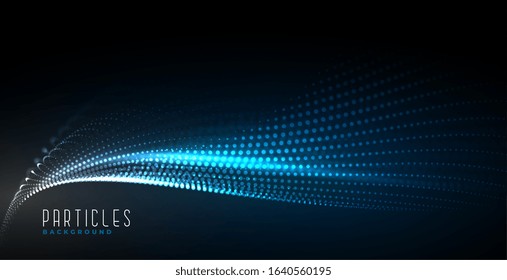 abstract digital technology particle wave background design