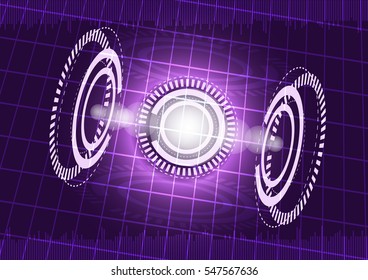 Abstract digital technology purple background. Vector Illustration