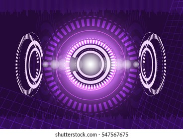 Abstract digital technology purple background. Vector Illustration