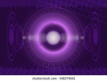 Abstract digital technology purple background. Vector Illustration