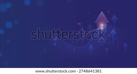 abstract digital technology rising arrows illustration financial growth successful business concept