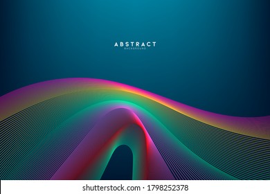 Tecnología digital abstracta, onda de partículas lisas, tecnología de datos grandes, fondo de concepto de diseño y papel de pared, eps vectoriales
