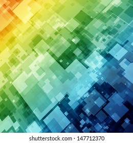 Abstract digital technology squares vector background