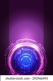 Abstract Digital Technology Violet Background, Vector Illustration