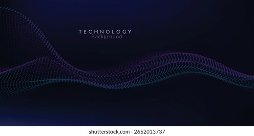 Abstract Digital Technology Wave Banner