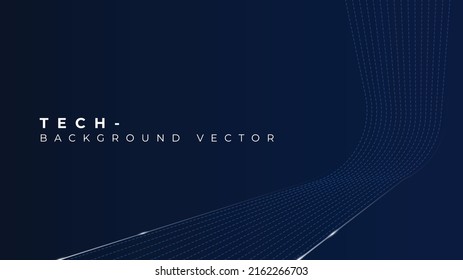 Resumen de la onda de la tecnología digital al conectar el diseño de puntos con la luz. Línea ondulada azul degradado del fondo del patrón de partículas. Usar para anuncio, afiche, arte, plantilla, página de inicio. Ilustración del vector