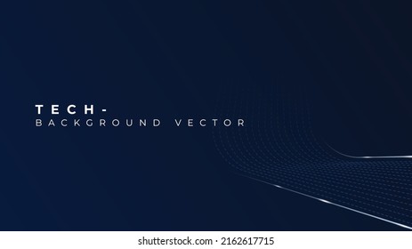 Resumen de la onda de la tecnología digital al conectar el diseño de puntos con la luz. Línea ondulada azul degradado del fondo del patrón de partículas. Usar para anuncio, afiche, arte, plantilla, página de inicio. Ilustración del vector