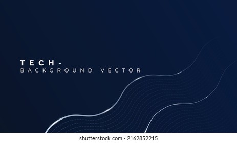 Abstract digital technology wave from connecting dot design with light. Gradient blue wavy line of particle pattern background. Use for ad, poster, artwork, template, landing page. Vector illustration