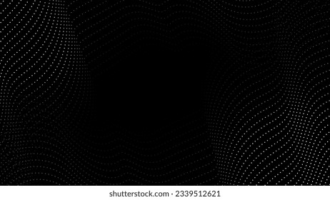 Abstract digital technology wave of particles.Vector graphic illustration.