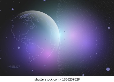 Abstract digital technology world map background and wallpaper backdrop, banner website. vector eps.
