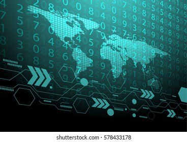 Abstract digital technology worldmap  some Elements of this image furnished by NASA