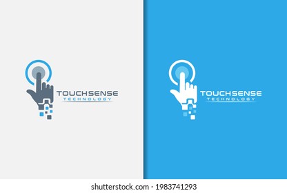 Abstract Digital Touch Finger Logo Design, Usable for Business and Technology Company.