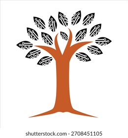 Árbol digital Abstractas con hojas de placa de circuito, un emblema moderno que representa el crecimiento tecnológico, la innovación y la fusión de la naturaleza con los avances digitales para un futuro sostenible