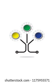abstract Digital Tree logo designs concept.Digital Technology Growth and Business Success.