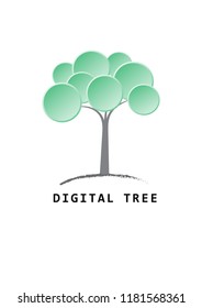abstract Digital Tree logo designs concept.Digital Technology Growth and Business Success.