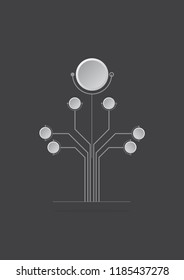 abstract Digital Tree logo designs concept.Digital Technology Growth and Business Success.