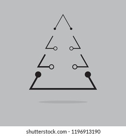 abstract Digital Tree logo designs concept.Digital Technology Growth and Business Success.