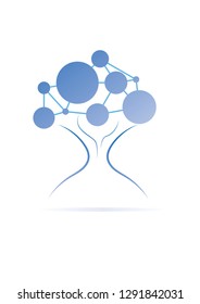 abstract Digital Tree logo designs concept.Digital Technology Growth and Business Success.