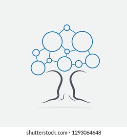 abstract Digital Tree logo designs concept.Digital Technology Growth and Business Success.