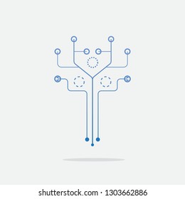 abstract Digital Tree logo designs concept.Digital Technology Growth and Business Success.