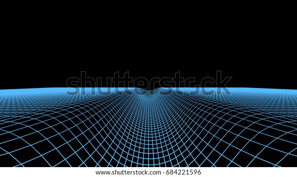 Abstract Digital Tunnel Background Landscape Grid Stock Vector Royalty Free