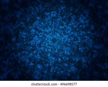 Abstract Digital Tunnel. Glowing Technology Background. Abstract Cyber Background for Your Designs. Vector Illustration.