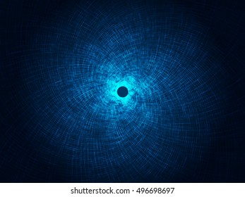 Abstract Digital Tunnel. Glowing Technology Background. Abstract Cyber Background for Your Designs. Vector Illustration.