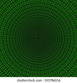 Abstract Digital Tunnel. Glowing Technology Background. Abstract Cyber Background for Your Designs. Vector Illustration