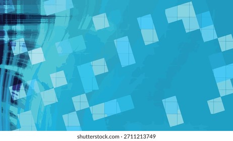 Abstractas fondo azul turquesa digital con Formas geométricas y rejilla para conceptos de tecnología, abstractos Twirl Blink Square, Regalías de stock.