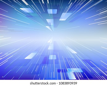 Abstract of digital warp or hyperspace motion, vector illustration