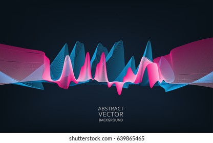 Abstract digital wave. Cyber or technology background.Vector illustration.