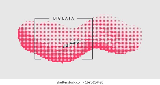 Abstract digital wave with dynamic particles. Sound wave. Big data visualization. Vector illustration. 