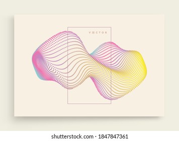 Abstract digital wave with dynamic particles. Sound wave. Big data visualization. 3d vector illustration for business, science or technology.