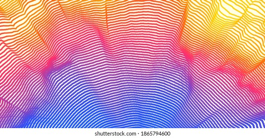 Abstract digital wave with dynamic particles. Sound wave. Big data visualization. 3d vector illustration for business, science or technology.