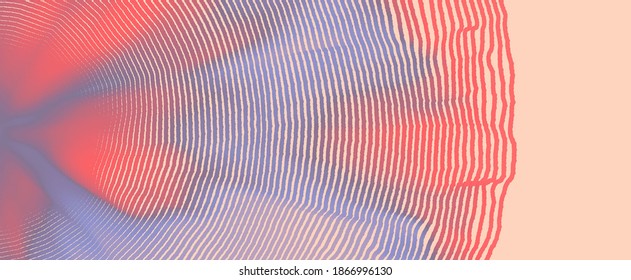 Abstract digital wave with dynamic particles. Sound wave. Big data visualization. 3d vector illustration for business, science or technology.