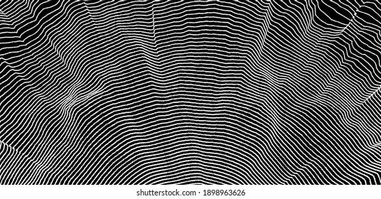 Abstract digital wave with dynamic particles. Sound wave. Big data visualization. 3d vector illustration for business, science or technology.