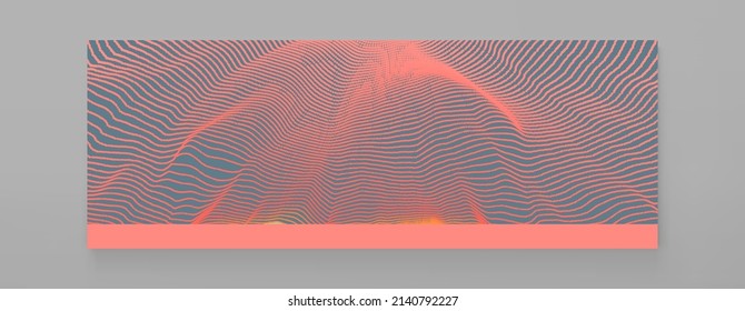 Abstract digital wave with dynamic particles. Sound wave. Big data visualization. 3d vector illustration for business, science or technology.