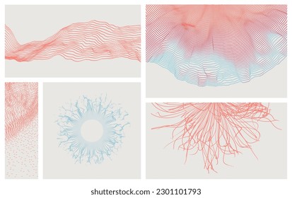 Abstract digital wave with dynamic particles. Sound wave. Big data visualization. Molecular grid. Point explode. Cover design template. 3d vector illustration for business, science or technology.