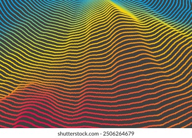 Abstract digital wave with dynamic particles. Sound wave. Big data visualization. 3d vector illustration for business, science or technology.