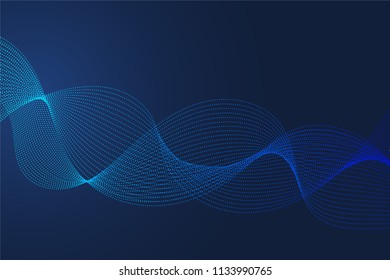 abstract digital wave or futuristic glowing particles. Vector wireframe illustration. Abstract technology concept background. molecular dot element.
