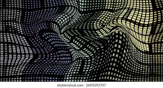 La rejilla de onda digital Abstractas consiste en partículas. Ilustración vectorial futurista. Visualización de conexiones .


