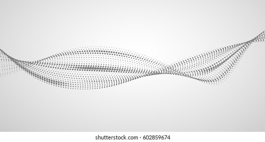 Abstract digital wave and line