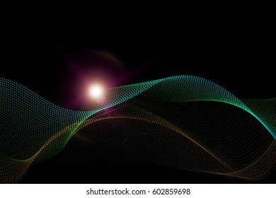 Abstract digital wave and line.