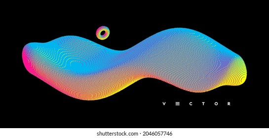 Abstract digital wave made of cubes. Sound wave. Big data visualization. Voxel art. 3d vector illustration for business, science or technology.