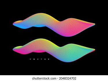Abstract digital wave made of cubes. Sound wave. Big data visualization. Voxel art. 3d vector illustration for business, science or technology.