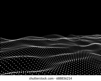 Abstract digital wave particle. Abstract background.