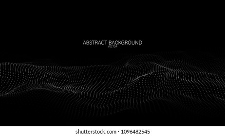 Abstract digital wave particle. Futuristic point wave. Big data. Abstract wave in white background.