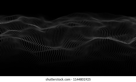 Abstract digital wave particle. Abstract music background. Futuristic point wave. Big data. Vector illustration.