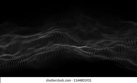Abstract digital wave particle. Abstract music background. Futuristic point wave. Big data. Vector illustration.